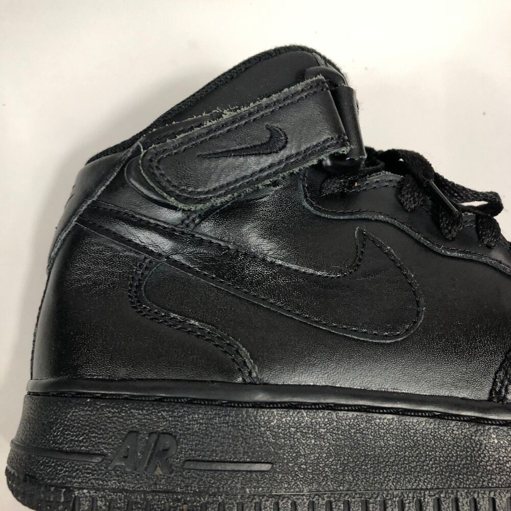 Nike Air Force 1 Basketball Shoes Big Boys Youth Size 5.5 Y Leather Black - Picture 5 of 7